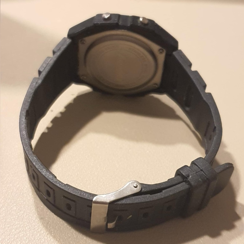 🦋10/$20🦋 Vintage Aqualite Blue/Black Digital Alarm Chrono Women's Watch - Picture 3 of 4